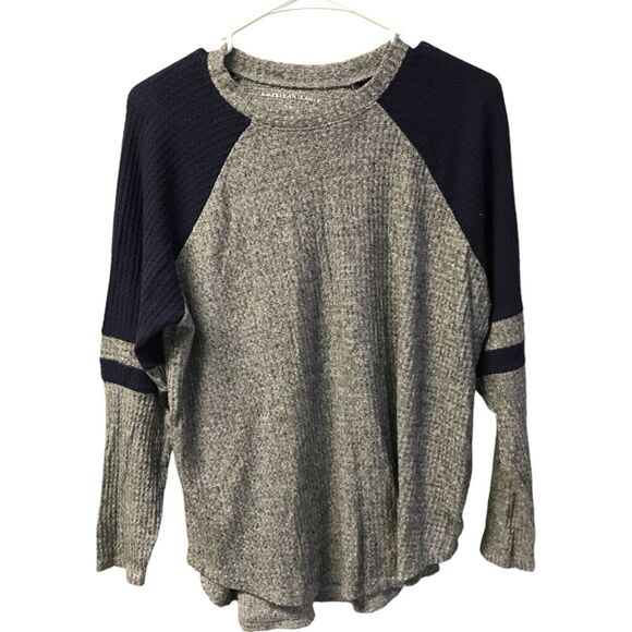 American Eagle Outfitters Womens M Gray Sweater Pullover Knit Crew Neck - Picture 1 of 10